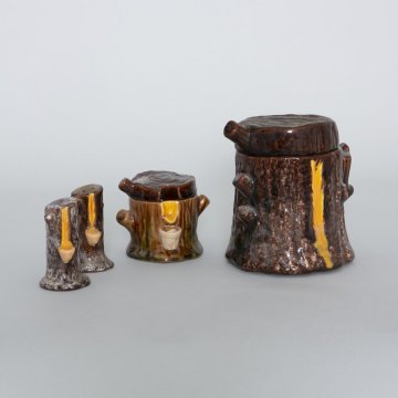Service de table Anonyme Pot à moutarde et salière 1970 ( Inconnu)
