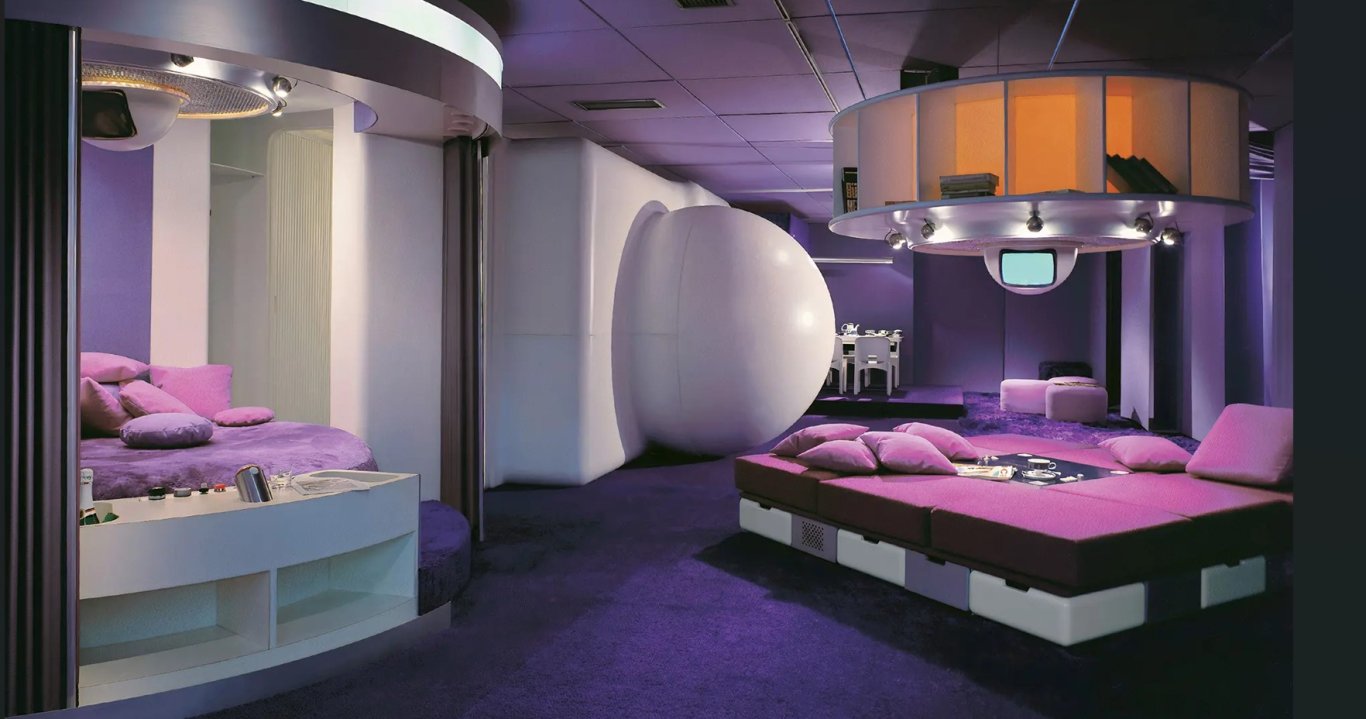 Le Rotoliving de Joe Colombo, « cellule d'habitation » complète. © DR